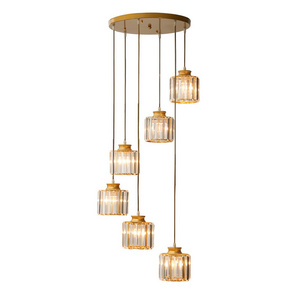 New Arrival Staircase Chandelier  Nordic lamps Modern Crystal Pendant Lamp