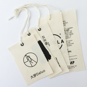 Eco-friendly Custom Canvas Cotton Fabric hangtags Swing Hang Tag Swimwear Baby Clothes Clothing Swing tags