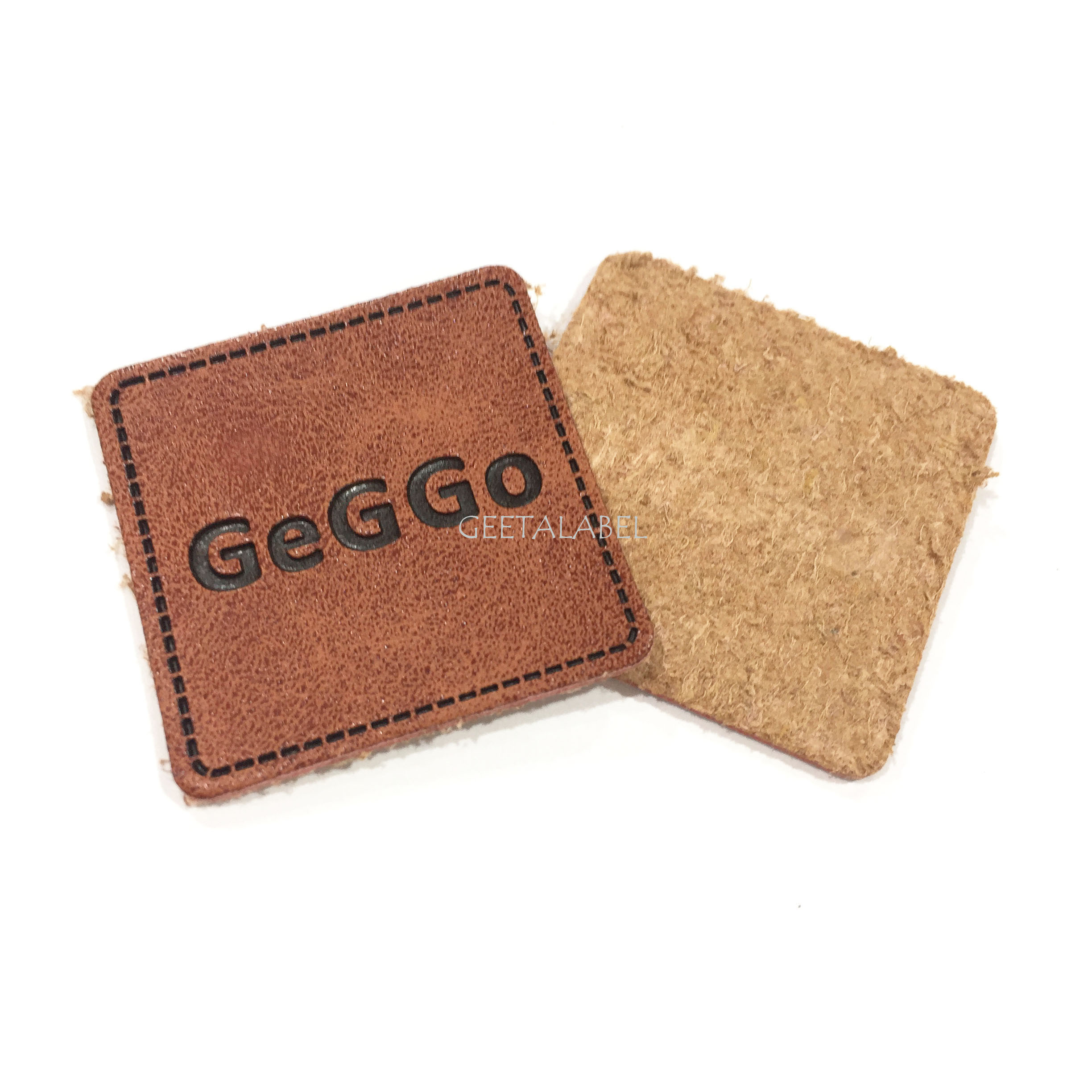 Custom Cheaper Embossed Pu Fake Leather Label Patch for Hat Clothing Bag