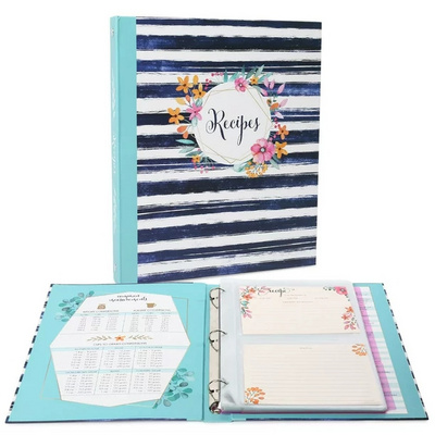 Wholesale Full Colour Cover Folder 3 Ring Binder Custom Recipe Binder Organizer Set Journal