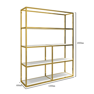 Clothing Gold Metal Wood Store Shelves Display Racks For Shops Shelf Shoe Rack Display Stand