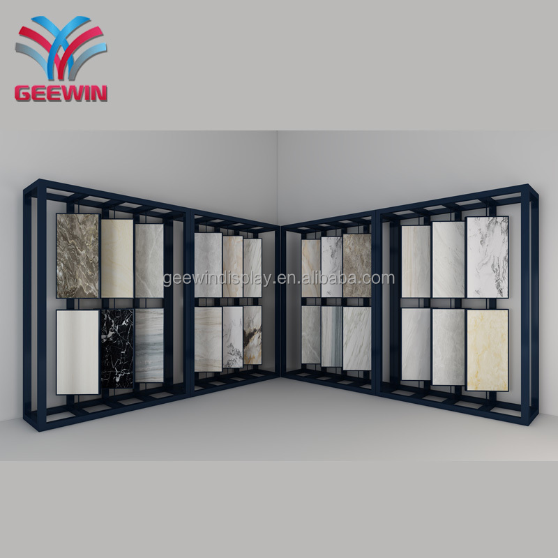 New Hot Selling Exhibition Hall Porcelain Quartz Display Showroom Rotating Metal Tile Display Stand