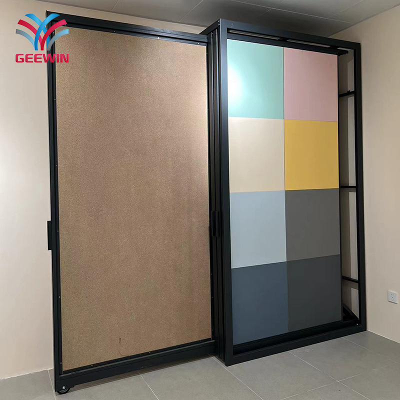 600x1200 large tile display pull out tile display rack sliding with track frame metal display rack wall tile