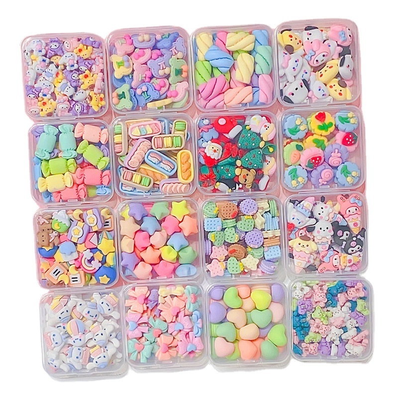 Cheap boxed mix 50pcs 30pcs 25pcs resin accessories cream glue diy wholesale high-grade cartoon miniature croc charms handmade