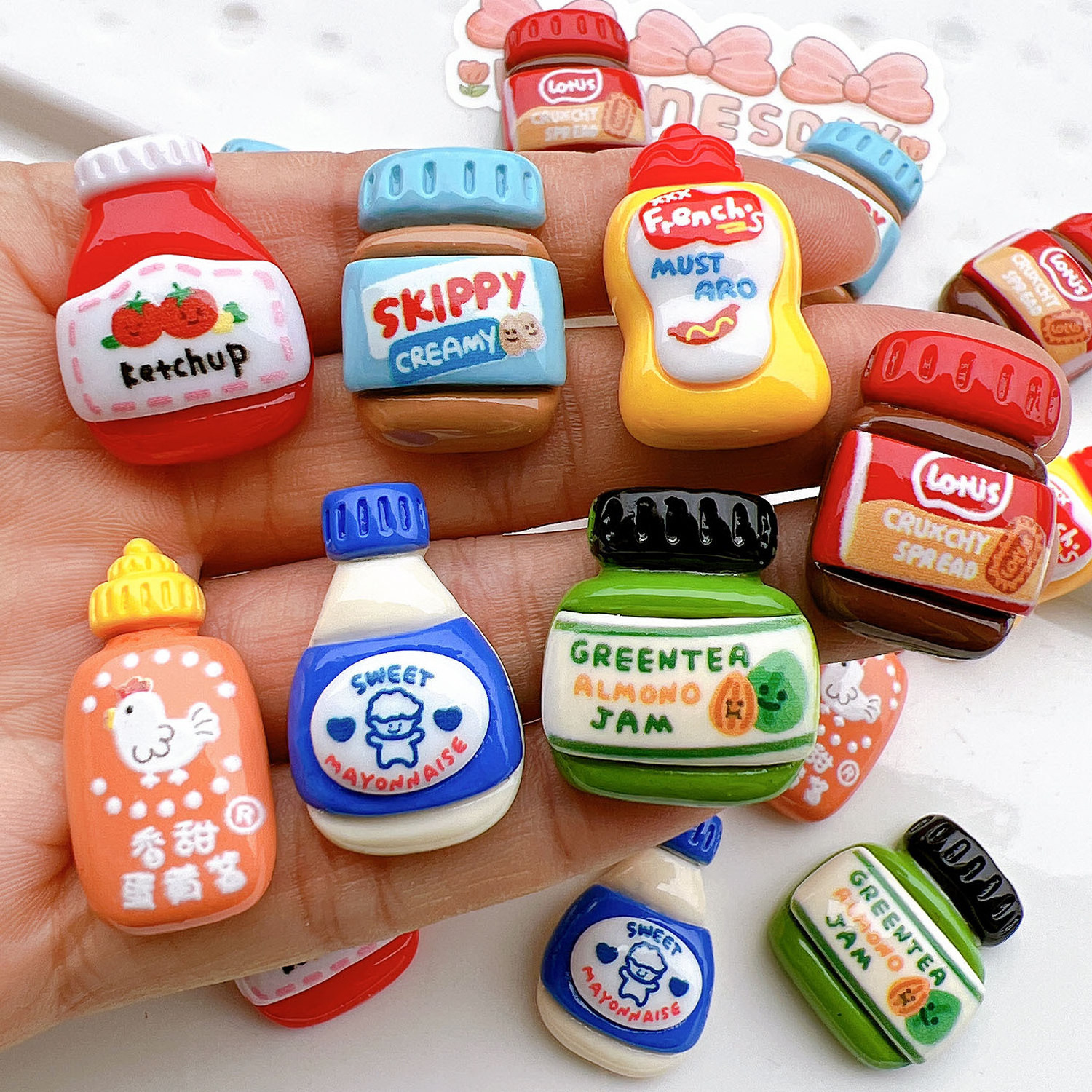 Wholesale Miniature Ketchup bottle Resin diy accessories Handmade materials stickers phone case cream glue hair clips decoration