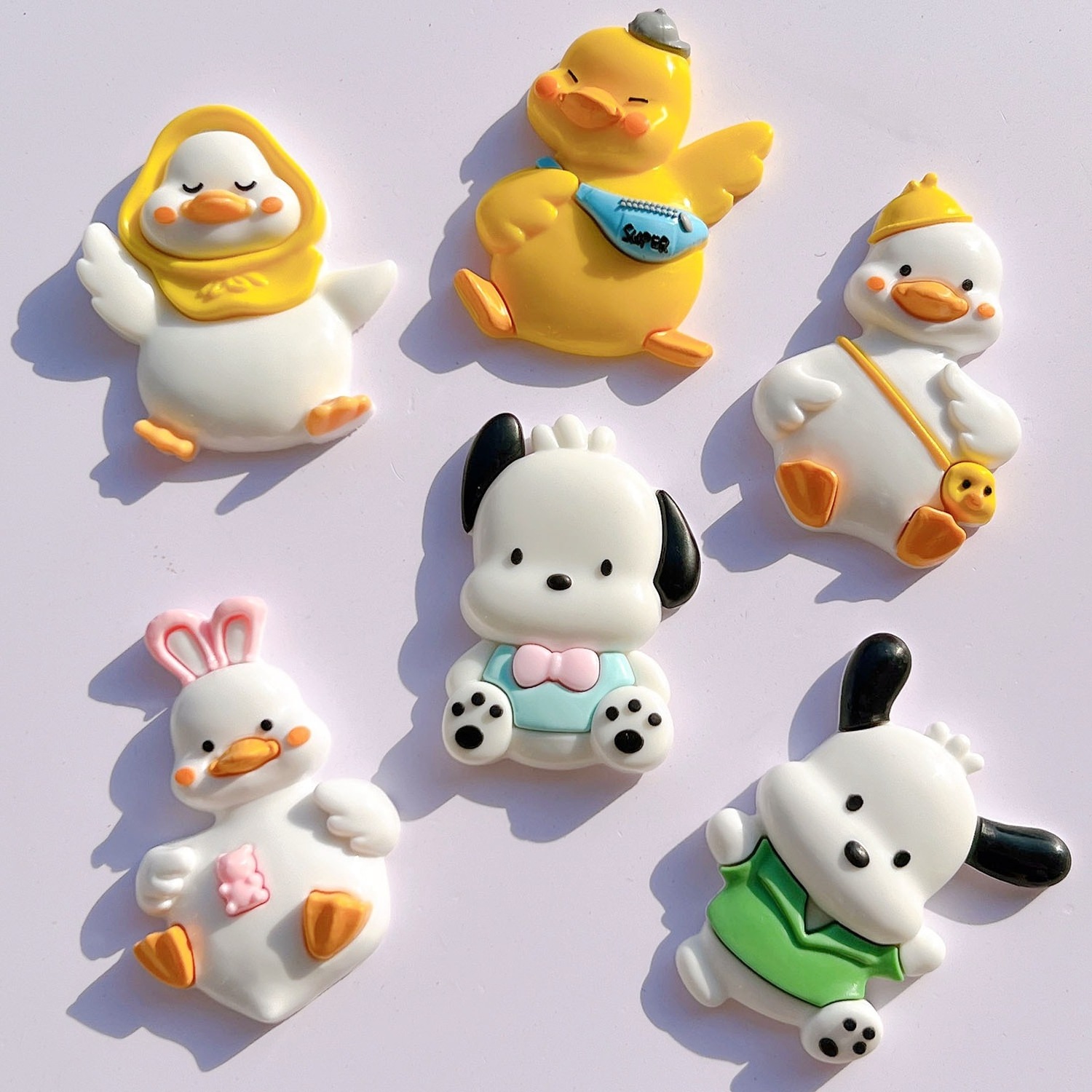 New big pvc cartoon dog duck doll phone case hair accessories diy resin cream glue material water cup stick shoe charm wholesale