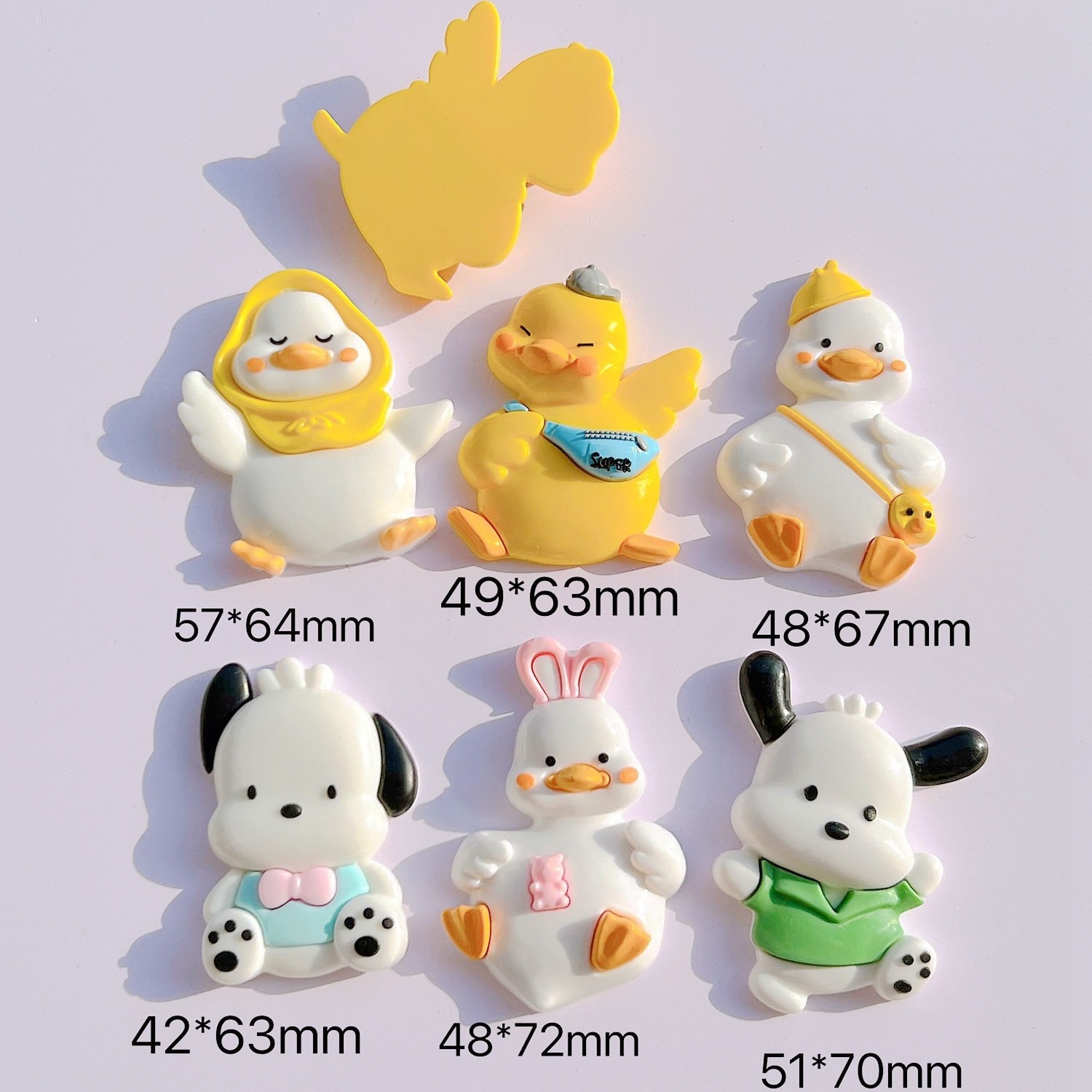 New big pvc cartoon dog duck doll phone case hair accessories diy resin cream glue material water cup stick shoe charm wholesale