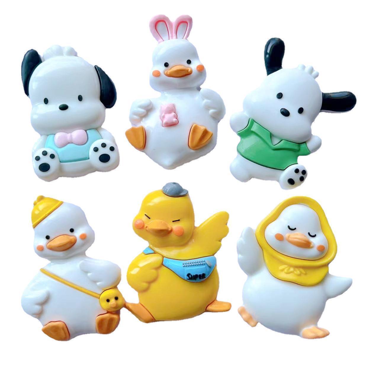 New big pvc cartoon dog duck doll phone case hair accessories diy resin cream glue material water cup stick shoe charm wholesale