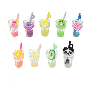 Factory price resin accessories miniature fruit drink cups home toy pendant diy cream glue phone case doll house kitchen craft