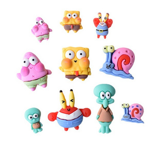 Wholesale Cartoon Sponge Miniature Resin Accessories Mobile Phone Case Charm Hair Clips Cream Glue Decoration