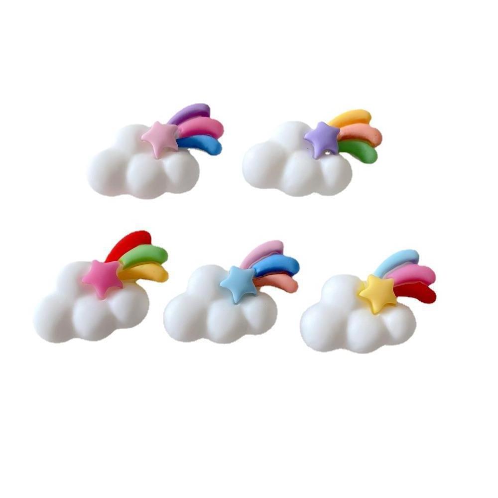 Cute cartoon mini resin accessories DIY mobile phone case hair sticker hat decoration flatback rainbow cloud slime charm