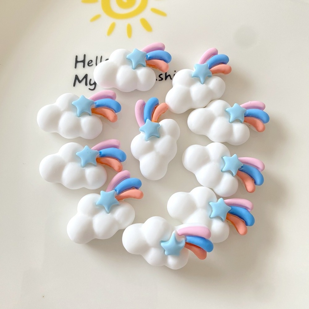 Cute cartoon mini resin accessories DIY mobile phone case hair sticker hat decoration flatback rainbow cloud slime charm