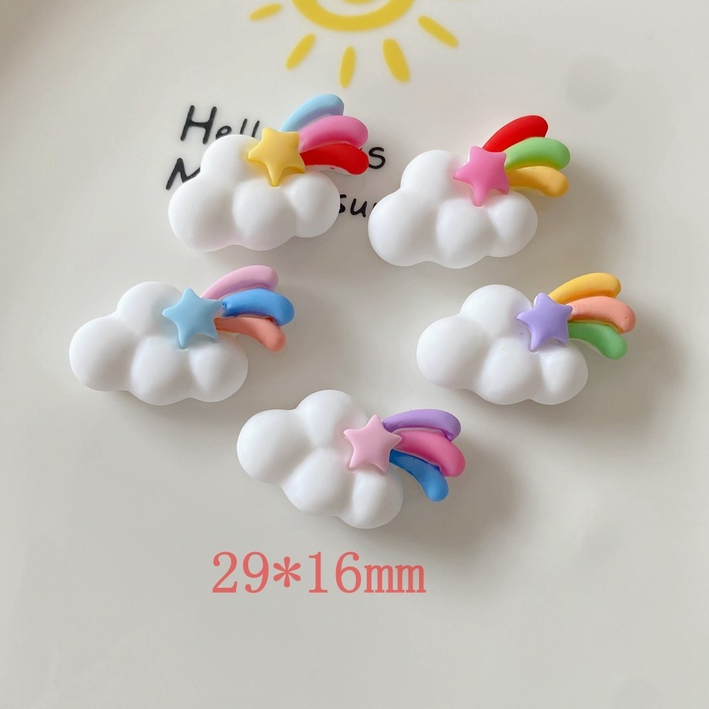 Cute cartoon mini resin accessories DIY mobile phone case hair sticker hat decoration flatback rainbow cloud slime charm