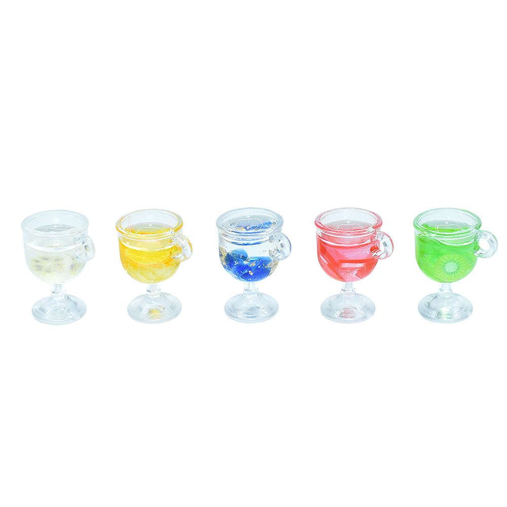 Factory price resin accessories miniature fruit drink cups home toy pendant diy cream glue phone case doll house kitchen craft