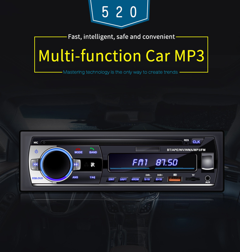 60Wx4 FM In Dash AUX Input Autoradio Car Radio Stereo Player Digital Car MP3 Player