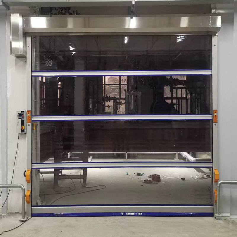 High Speed door  automatic Rapid Roller Shutter Car wash shop Transparent PVC Curtain Fast Rolling Up Door