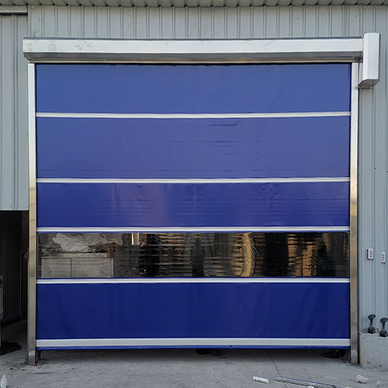 High Speed door  automatic Rapid Roller Shutter Car wash shop Transparent PVC Curtain Fast Rolling Up Door