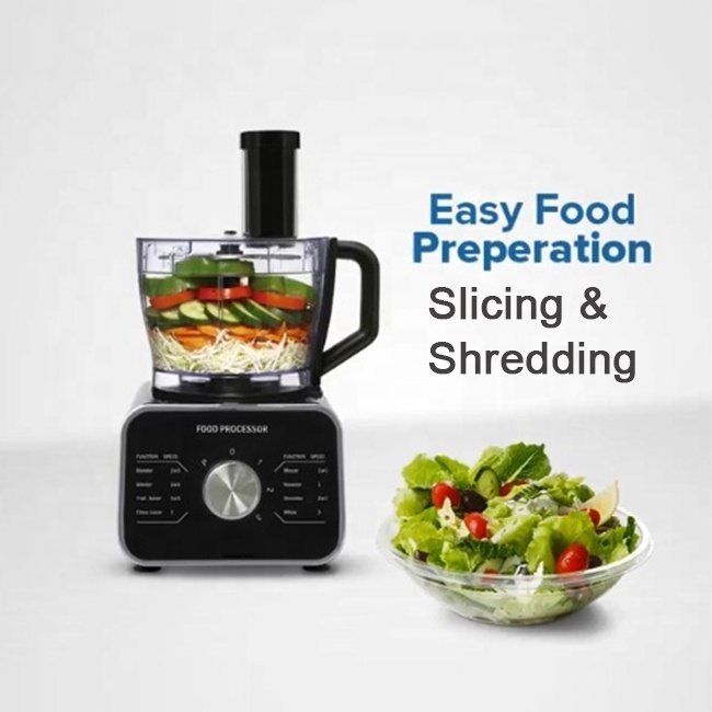 1100W Blender Chopper Mixer Grinder Citrus Juicer Knead Dough Blades Shredder Slicing Attachments Multifunctional Food Processor