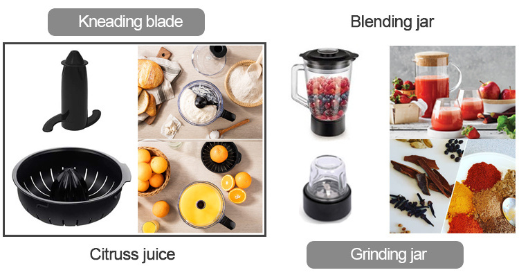 9-in-1 800W Food Mixer Blender Chopper Citrus Juicer Grater Slicer Knead Dough Emulsifier Multifunctional Food Processor Juicer