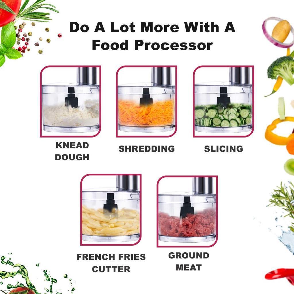 9-in-1 800W Food Mixer Blender Chopper Citrus Juicer Grater Slicer Knead Dough Emulsifier Multifunctional Food Processor Juicer