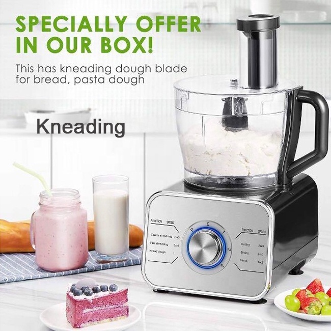 1100W Blender Chopper Mixer Grinder Citrus Juicer Knead Dough Blades Shredder Slicing Attachments Multifunctional Food Processor