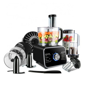 1100W Blender Chopper Mixer Grinder Citrus Juicer Knead Dough Blades Shredder Slicing Attachments Multifunctional Food Processor