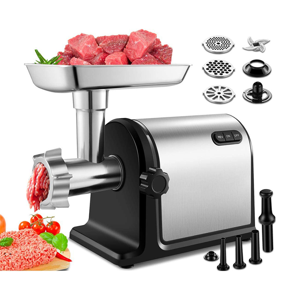 High Efficiency Multifunctional Home Use with Salad Maker Sausage and Kubbe Attachment Stainless Steel Electric Meat Grinder