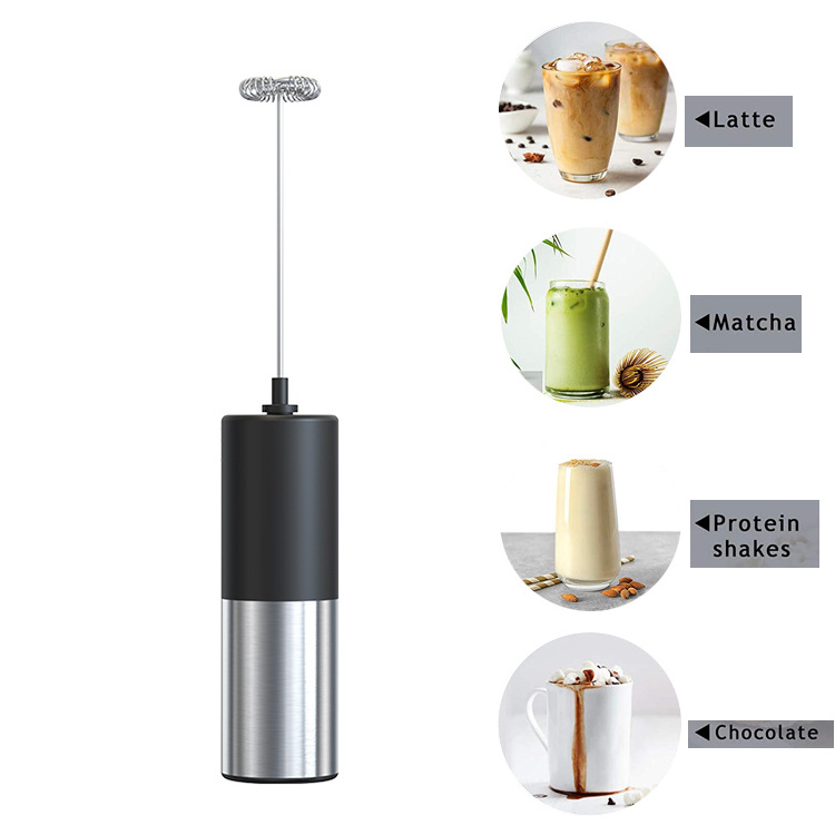 Factory Price Coffee Foam Maker Battery Operated Milk Frother With 304 Stainless Steel Whisk