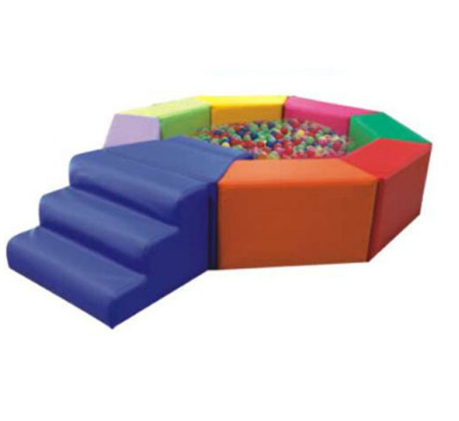 Kindergarten funny indoor customized soft play sponge kid ball pit pool with slide for kid