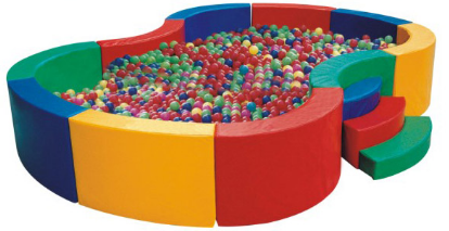 Kindergarten funny indoor customized soft play sponge kid ball pit pool with slide for kid