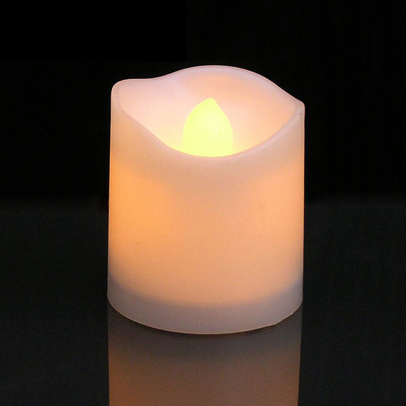 Festively decorated flameless bright wavy cylindrical light LED tea candle