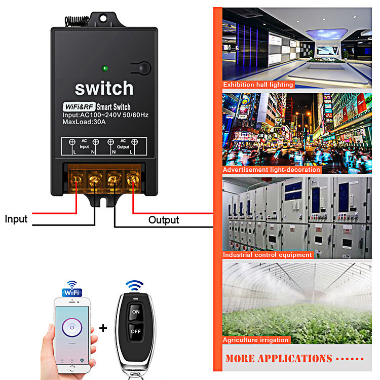 30a ac 220v Smart Home Appliances Wifi Relay Module Intelligent Home Products Rf Wireless Remote Control Tuya Wifi Smart Switch