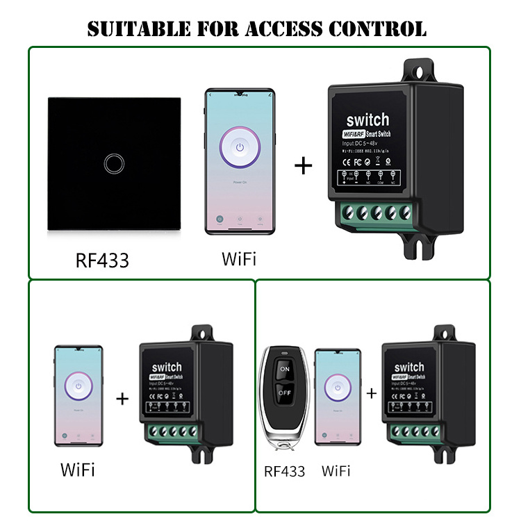 customized wifi rf 433 remote control switch 12v wireless switch tuya smart home automation smart life tuya wifi smart switch