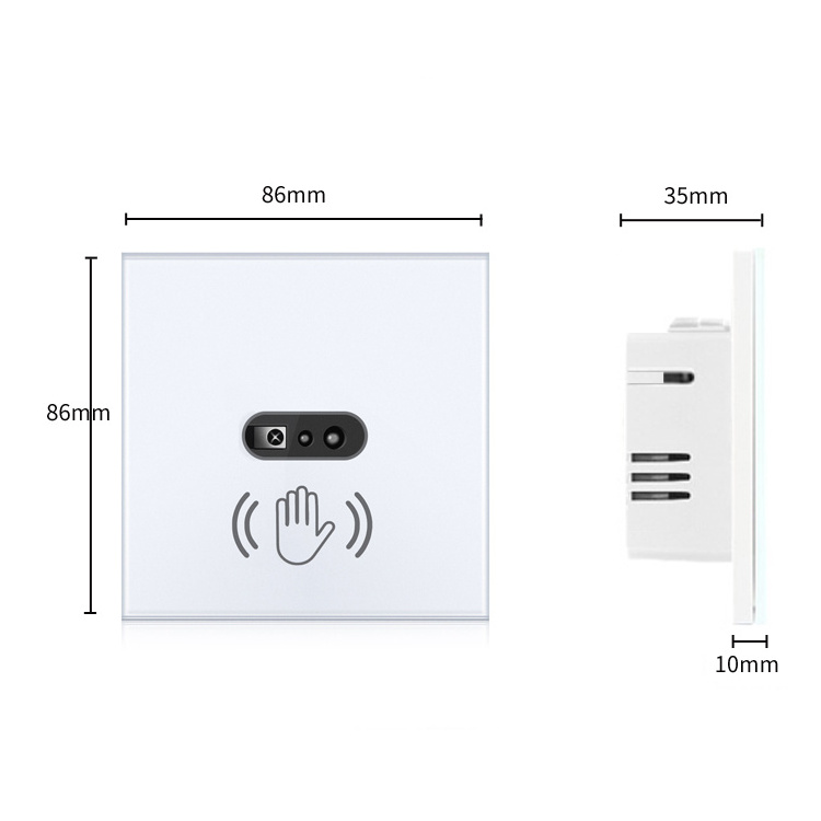 EU Non-touch glass Panel electronic ir wireless infrared motion sensor switch 220v hand sweep sensor switch for light