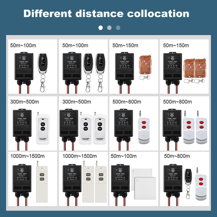 Outdoor Waterproof 24v dc Wireless Relay Remote Switch 433mhz Rf Wireless Switch Light 30a 12v Wireless Remote Control Switches