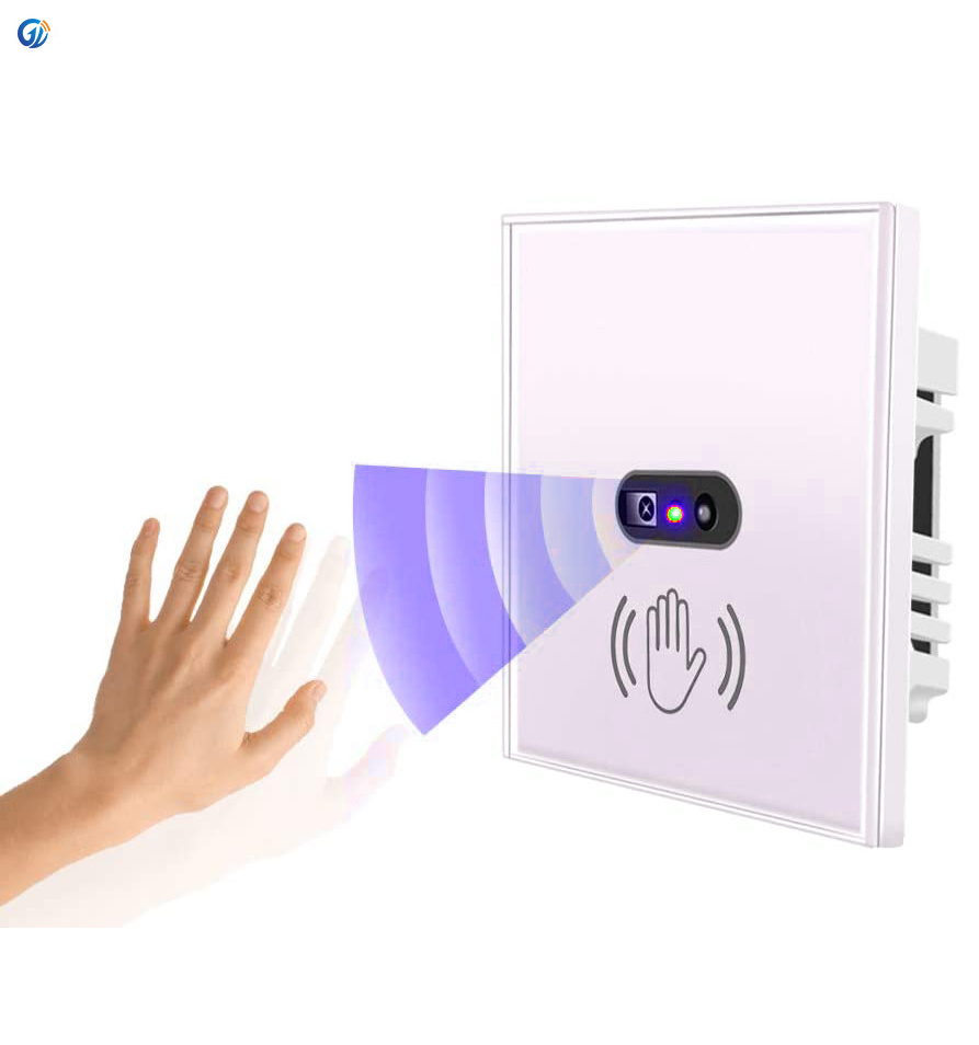 EU Non-touch glass Panel electronic ir wireless infrared motion sensor switch 220v hand sweep sensor switch for light