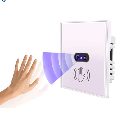 EU Non-touch glass Panel electronic ir wireless infrared motion sensor switch 220v hand sweep sensor switch for light