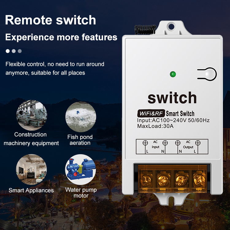 30a ac 220v Smart Home Appliances Wifi Relay Module Intelligent Home Products Rf Wireless Remote Control Tuya Wifi Smart Switch