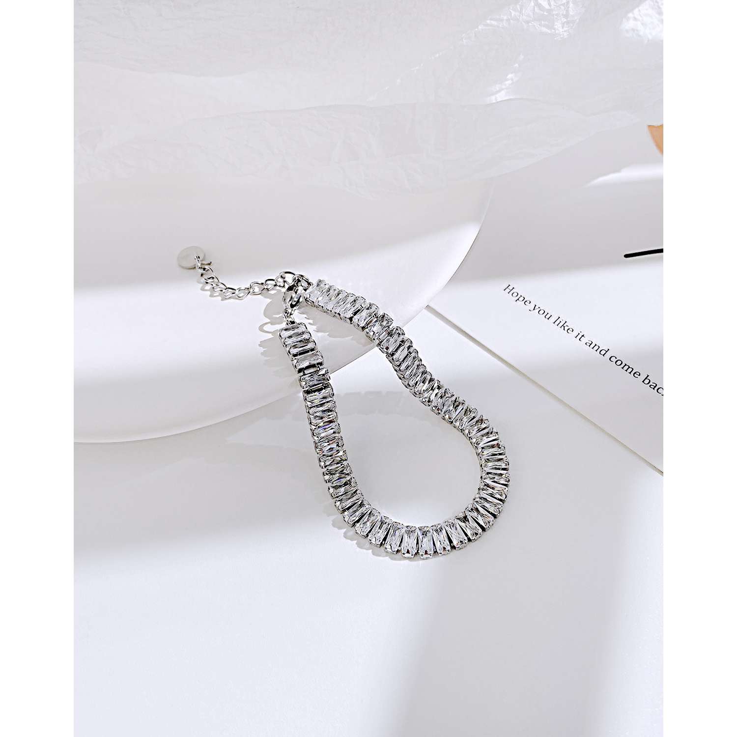 New Light Luxury Elegant Full Diamond Custom Logo Stainless Steel Jewelry Bracelet for Women