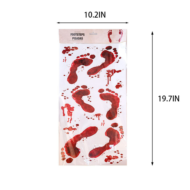 Halloween Decorations Stickers Window Wall Floor Clings Bloody Footprint Decals Vampire Party Stickers Decorations Supplies