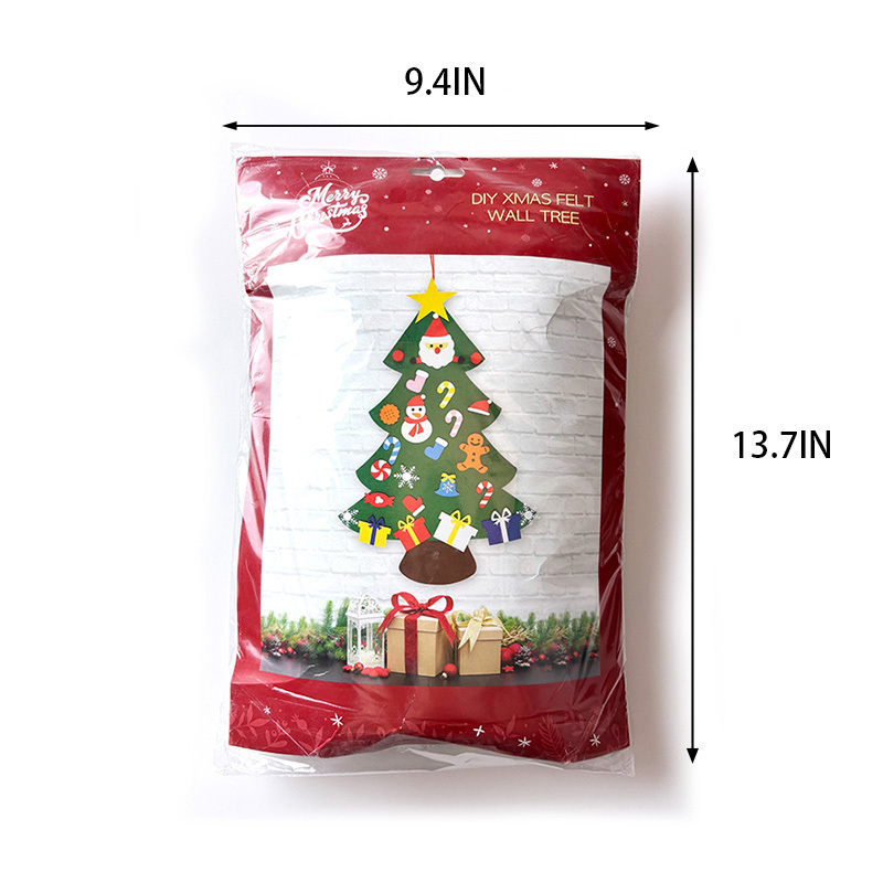 Customized Christmas Ornaments Kids DIY Felt Christmas Tree Window Wall Sticker Decoration for Home