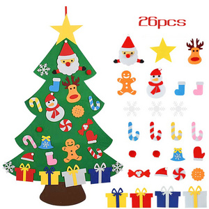 Customized Christmas Ornaments Kids DIY Felt Christmas Tree Window Wall Sticker Decoration for Home