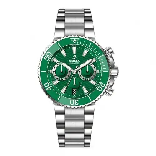 Simple Exact Time Movt Sr626sw Ladies Green Thin Best Design Full Metal Diamond Luminous Quartz Men Watch