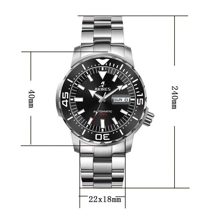 904l Stainless Steel Black Sapphire Men Dive Automatic Mechanical Custom Logo Dial Watch