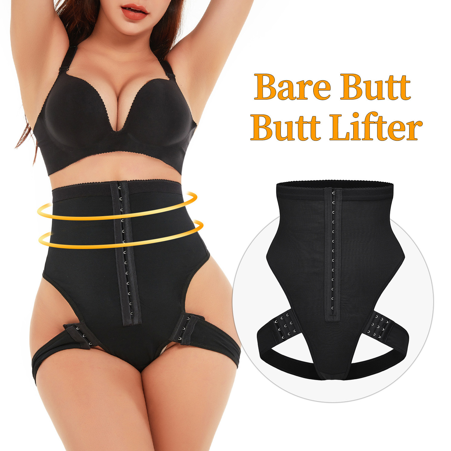 2-in-1 Tummy Control Butt Lifter Booty Shapewear Cuff Tummy Trainer High Waist faja Body Shaper fajas Plus Size