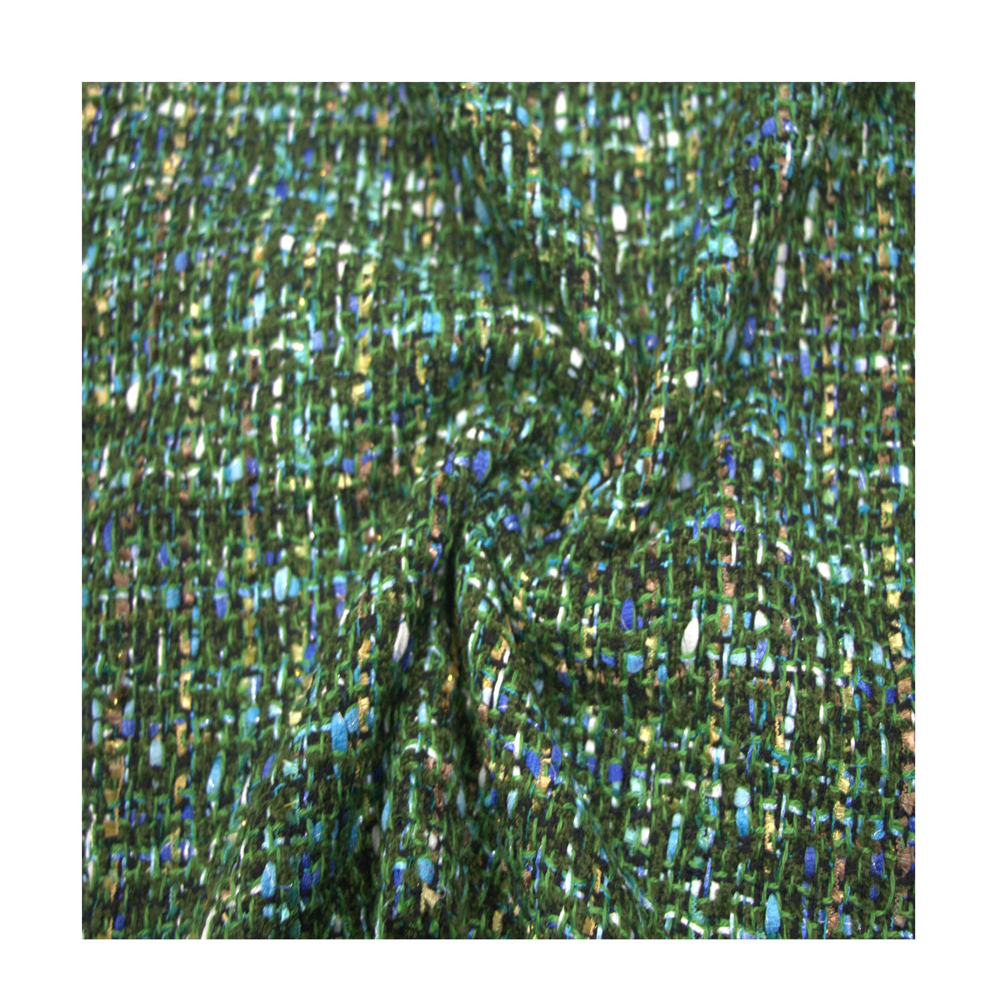 Luxury Style Fancy  100% polyester Yarn Dyed Tweed Fabric for Garment coat