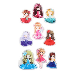 Decorative Gel Cling Sticker Kids DIY Cartoon TPR  Snowflake Window Decal Jelly Sticker