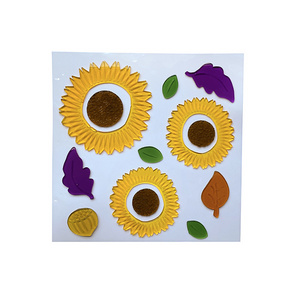 Sunflower Removable Kids DIY  TPR No Glue Easter Decoration Window Decal Gel Sticker