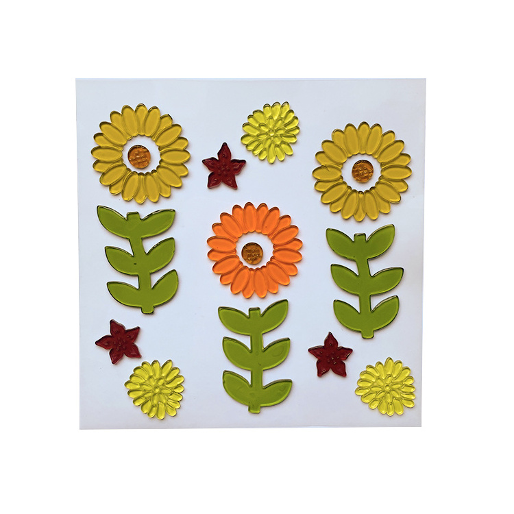 Sunflower Removable Kids DIY  TPR No Glue Easter Decoration Window Decal Gel Sticker