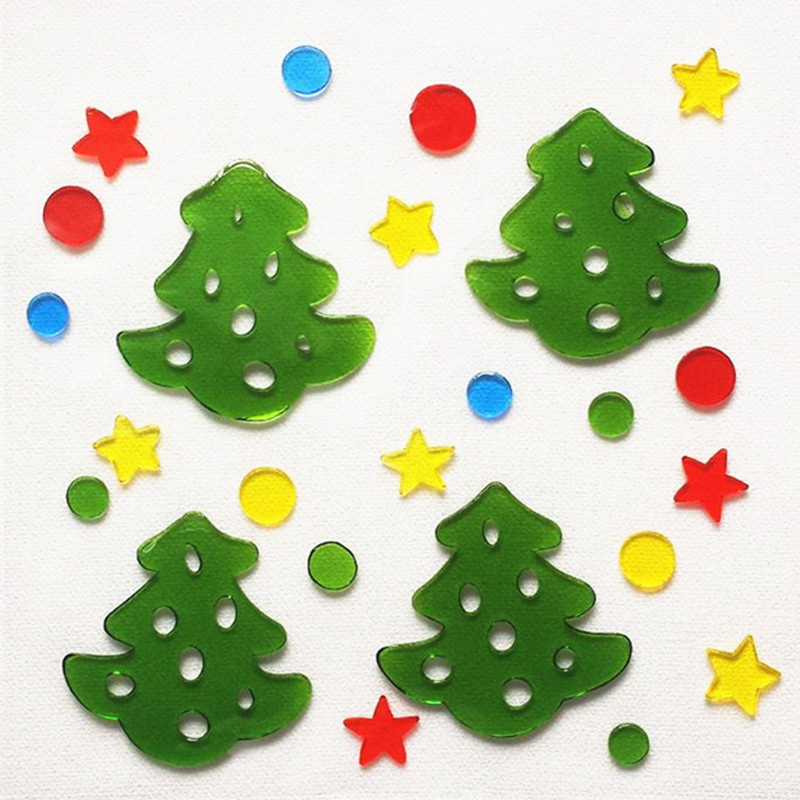 Christmas Tree Gel Cling Window Decals ,Christmas Decoration Crafts